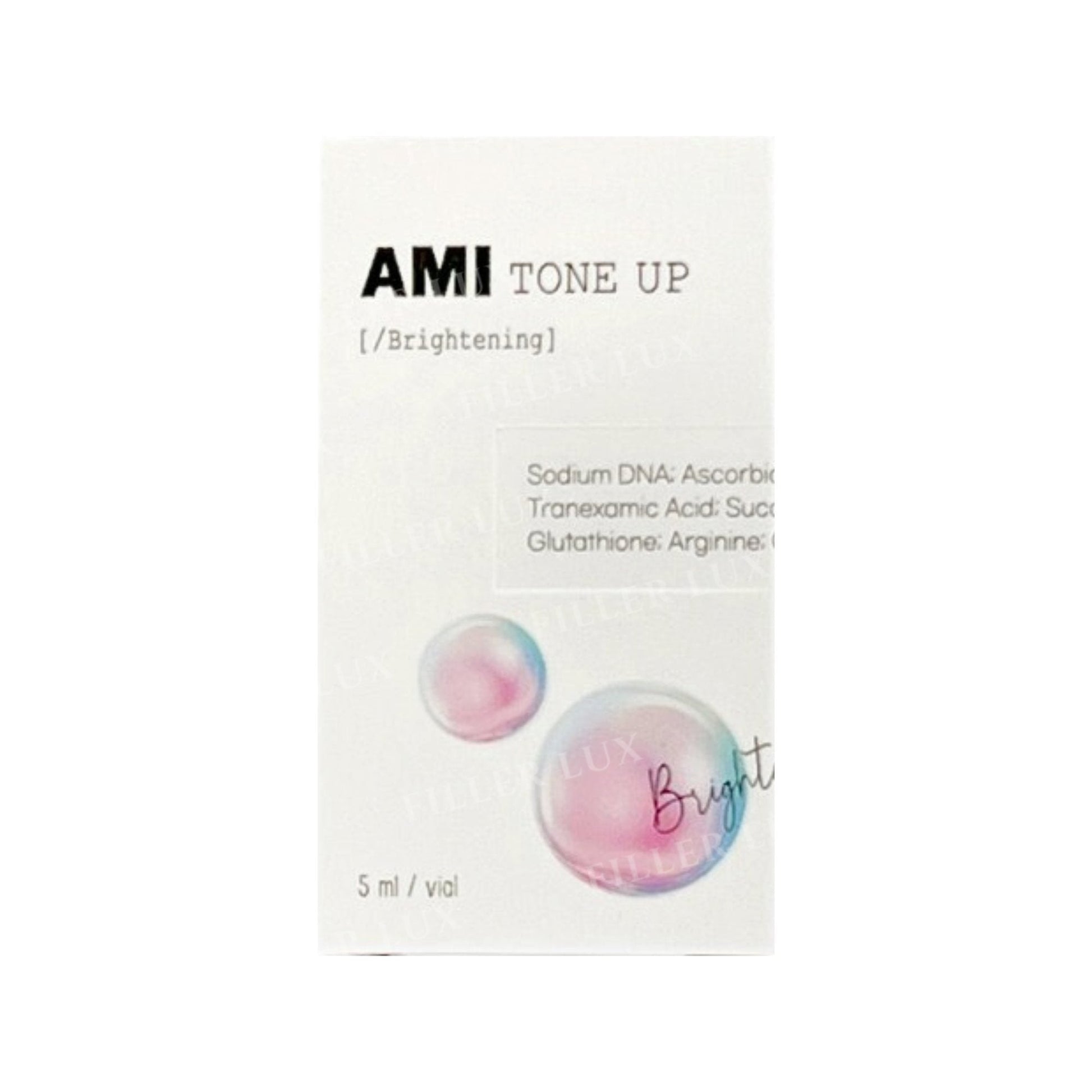 Ami Tone Up brightening cosmetic solution — product bottle on clean background.