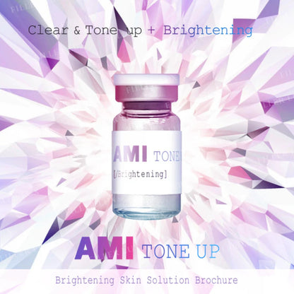 Close-up of Ami Tone Up serum texture showing lightweight brightening cosmetic formula.