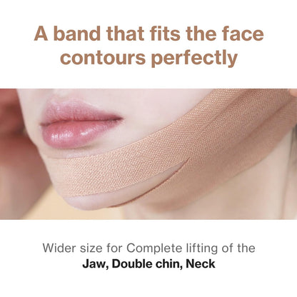Face Fit Minus Band V2 (4 pack) – V-line lifting collagen mask with peptides for firming and lifting the jawline. Chin strap for double chin reduction and improved skin elasticity, ideal for at-home use by women.